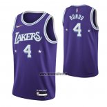 Maillot Los Angeles Lakers Rajon Rondo NO 4 Ville Edition 2021-22 Volet