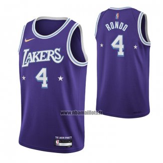 Maillot Los Angeles Lakers Rajon Rondo NO 4 Ville Edition 2021-22 Volet