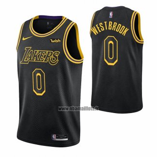 Maillot Los Angeles Lakers Russell Westbrook NO 0 Ville Noir