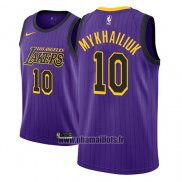 Maillot Los Angeles Lakers Sviatoslav Mykhailiuk No 10 Ville 2018 Volet