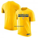 Maillot Manche Courte Golden State Warriors Practice Performance 2022-23 Jaune