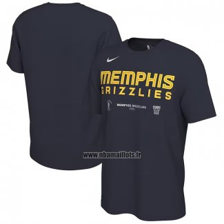 Maillot Manche Courte Memphis Grizzlies 2023 NBA Playoffs Mantra Bleu