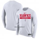 Maillot Manches Longues Atlanta Hawks Practice Performance 2022-23 Blanc