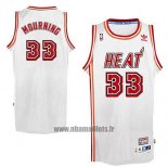 Maillot Miami Heat Alonzo Mourning No 33 Retro Blanc