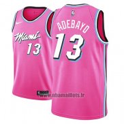 Maillot Miami Heat Bam Adebayo No 13 Earned 2018-19 Rosa