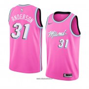 Maillot Miami Heat Ryan Anderson No 31 Earned 2018-19 Rosa