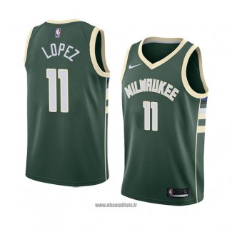 Maillot Milwaukee Bucks Brook Lopez No 11 Icon 2018 Vert