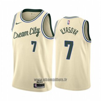 Maillot Milwaukee Bucks Ersan Ilyasova No 7 Ville Crema