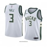 Maillot Milwaukee Bucks George Hill No 3 Association 2018 Blanc