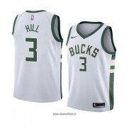 Maillot Milwaukee Bucks George Hill No 3 Association 2018 Blanc