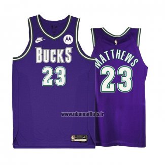 Maillot Milwaukee Bucks Wesley Matthews NO 23 Classic 2022-23 Volet