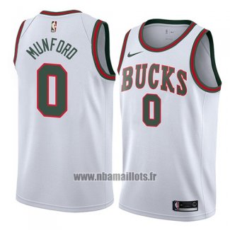 Maillot Milwaukee Bucks Xavier Munford No 0 Classic 2018 Blanc