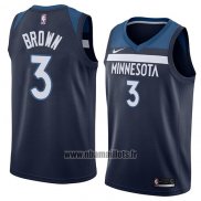 Maillot Minnesota Timberwolves Anthony Brown No 3 Icon 2018 Bleu