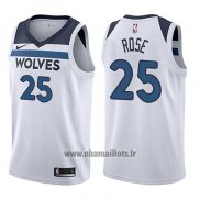 Maillot Minnesota Timberwolves Derrick Rose No 25 Association 2017-18 Blanc