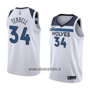 Maillot Minnesota Timberwolves Jared Terrell No 34 Association 2018 Blanc