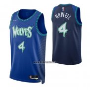 Maillot Minnesota Timberwolves Jaylen Nowell NO 4 Ville 2021-22 Bleu