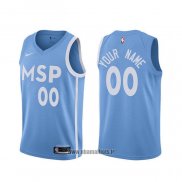 Maillot Minnesota Timberwolves Personnalise Ville 2019-20 Bleu