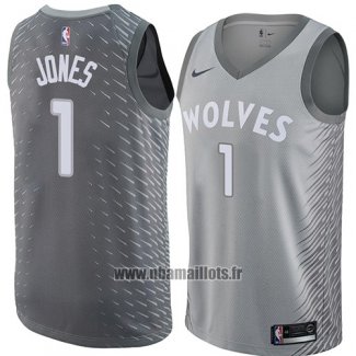 Maillot Minnesota Timberwolves Tyus Jones No 1 Ville 2018 Gris