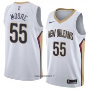 Maillot New Orleans Pelicans E'twaun Moore No 55 Association 2018 Blanc