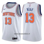 Maillot New York Knicks Joakim Noah No 13 Statement 2017-18 Blanc