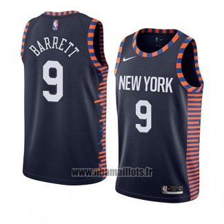 Maillot New York Knicks R.j. Barrett No 9 Ville 2019-20 Noir