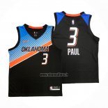 Maillot Oklahoma City Thunder Chris Paul NO 3 Ville 2020-21 Noir