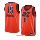 Maillot Oklahoma City Thunder Turquoise Donte Grantham No 15 Earned 2018-19 Orange