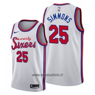 Maillot Philadelphia 76ers Ben Simmons No 25 Classic 2019-20 Blanc