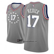 Maillot Philadelphia 76ers J.j. Redick No 17 Ville 2018-19 Gris