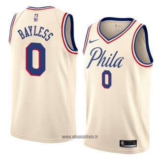 Maillot Philadelphia 76ers Jerryd Bayless No 0 Ville 2018 Crema