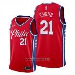 Maillot Philadelphia 76ers Joel Embiid No 21 Statement Edition Rouge