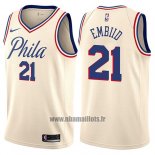 Maillot Philadelphia 76ers Joel Embiid No 21 Ville Crema