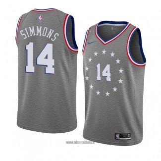 Maillot Philadelphia 76ers Jonathon Simmons No 14 Ville 2018-19 Gris