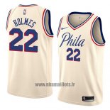 Maillot Philadelphia 76ers Richaun Holmes No 22 Ville 2018 Crema