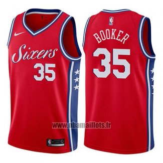 Maillot Philadelphia 76ers Trevor Booker No 35 Statement 2017-18 Rouge