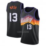 Maillot Phoenix Suns Steve Nash NO 13 Ville 2020-21 Noir