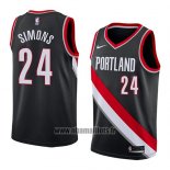 Maillot Portland Trail Blazers Anfernee Simons No 24 Icon 2018 Noir