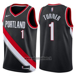 Maillot Portland Trail Blazers Evan Turner No 1 Icon 2017-18 Noir