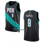 Maillot Portland Trail Blazers Jerami Grant NO 9 Ville 2022-23 Noir