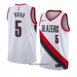 Maillot Portland Trail Blazers Rodney Hood No 5 Association 2018 Blanc