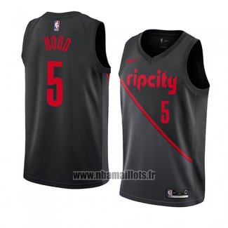 Maillot Portland Trail Blazers Rodney Hood No 5 Ville 2019 Noir