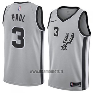 Maillot San Antonio Spurs Brandon Paul No 3 Statement 2018 Gris