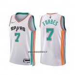 Maillot San Antonio Spurs Bryn Forbes NO 7 Ville 2021-22 Blanc