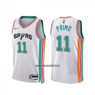 Maillot San Antonio Spurs Joshua Primo NO 11 Ville 2021-22 Blanc