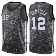 Maillot San Antonio Spurs Lamarcus Aldridge No 12 Ville 2017-18 Gris