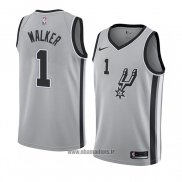 Maillot San Antonio Spurs Lonnie Walker No 1 Statement 2018 Gris2