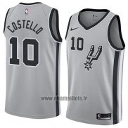 Maillot San Antonio Spurs Matt Costello No 10 Statement 2018 Gris