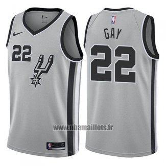 Maillot San Antonio Spurs Rudy Gay No 22 Statement 2017-18 Gris