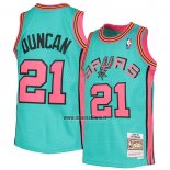 Maillot San Antonio Spurs Tim Duncan NO 21 Mitchell & Ness 1998-99 Vert