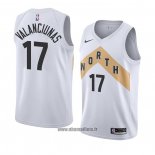 Maillot Tornto Raptors Jonas Valanciunas No 17 Ville 2018 Blanc